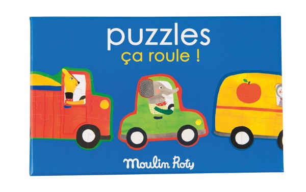 Les Popipop - Set of 4 vehicle puzzles, 32 pieces