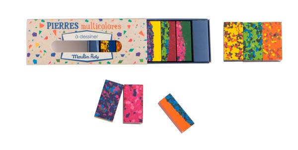 Box of 6 multi-colour wax blocks